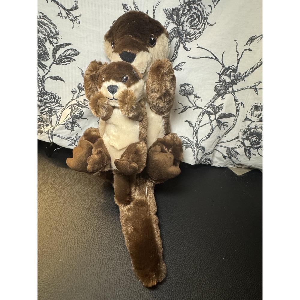 IKEA Soft Toy Plush Otter with Baby – Brown – Stuffed Animal – Pre‑Owned